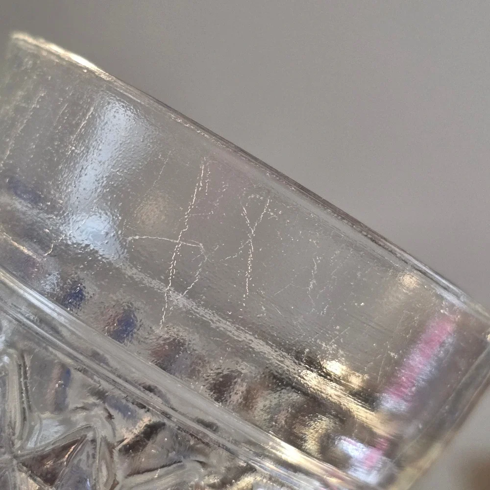 Anchor Hocking Quilted Diamond Tumblers Set of 4 Clear Good Vintage 5.75in